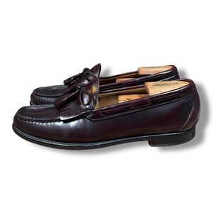 L.L. Bean Burgundy Leather Kiltie Tassel Classic Loafers Shoes Preppy Sz 10 B